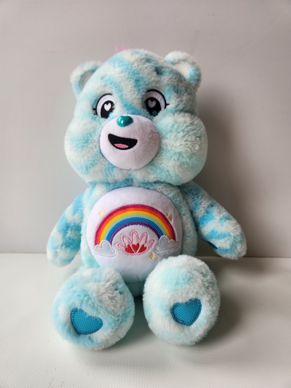 Care Bear Sweet Serenity Bear 14" Blue Plush With Rainbow